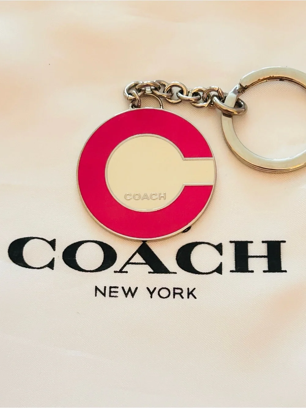 RARE Coach Y2K Pink C Charm Keychain/ Bag Charm